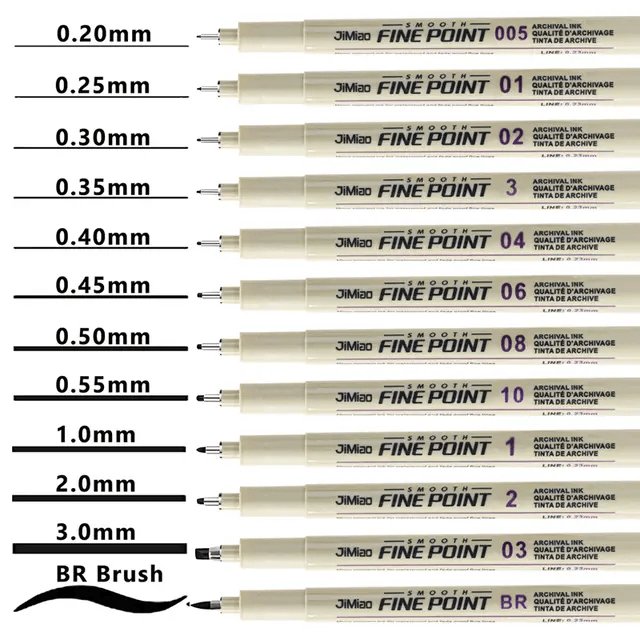 SET 12 LINERS FINE POINT - D'art et D'archi