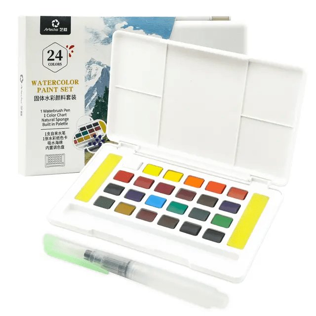 SET 24 PEINTURES AQUARELLES - D'art et D'archi